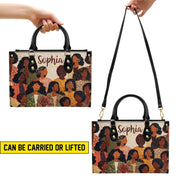 PREAUREUM "{split_values}" Personalized {collection_title} Leather Handbag