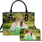PREAUREUM "{split_values}" Personalized {collection_title} Leather Handbag