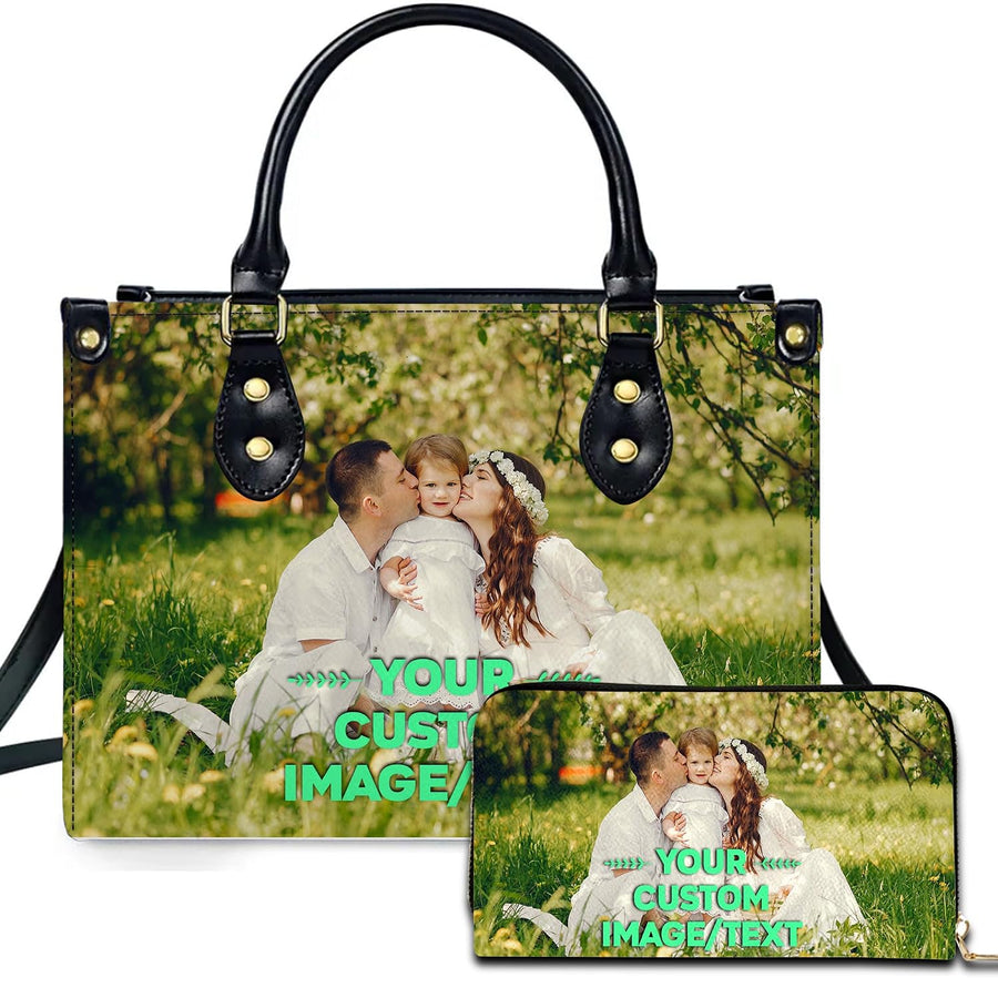 PREAUREUM "{split_values}" Personalized {collection_title} Leather Handbag