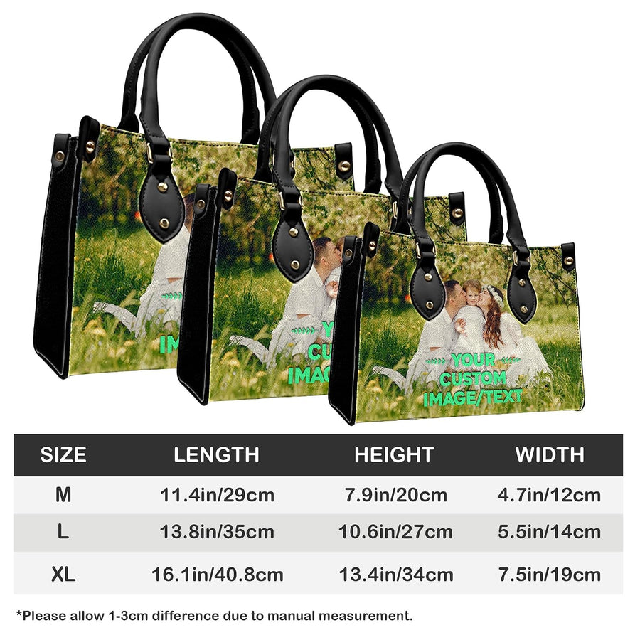 PREAUREUM "{split_values}" Personalized {collection_title} Leather Handbag