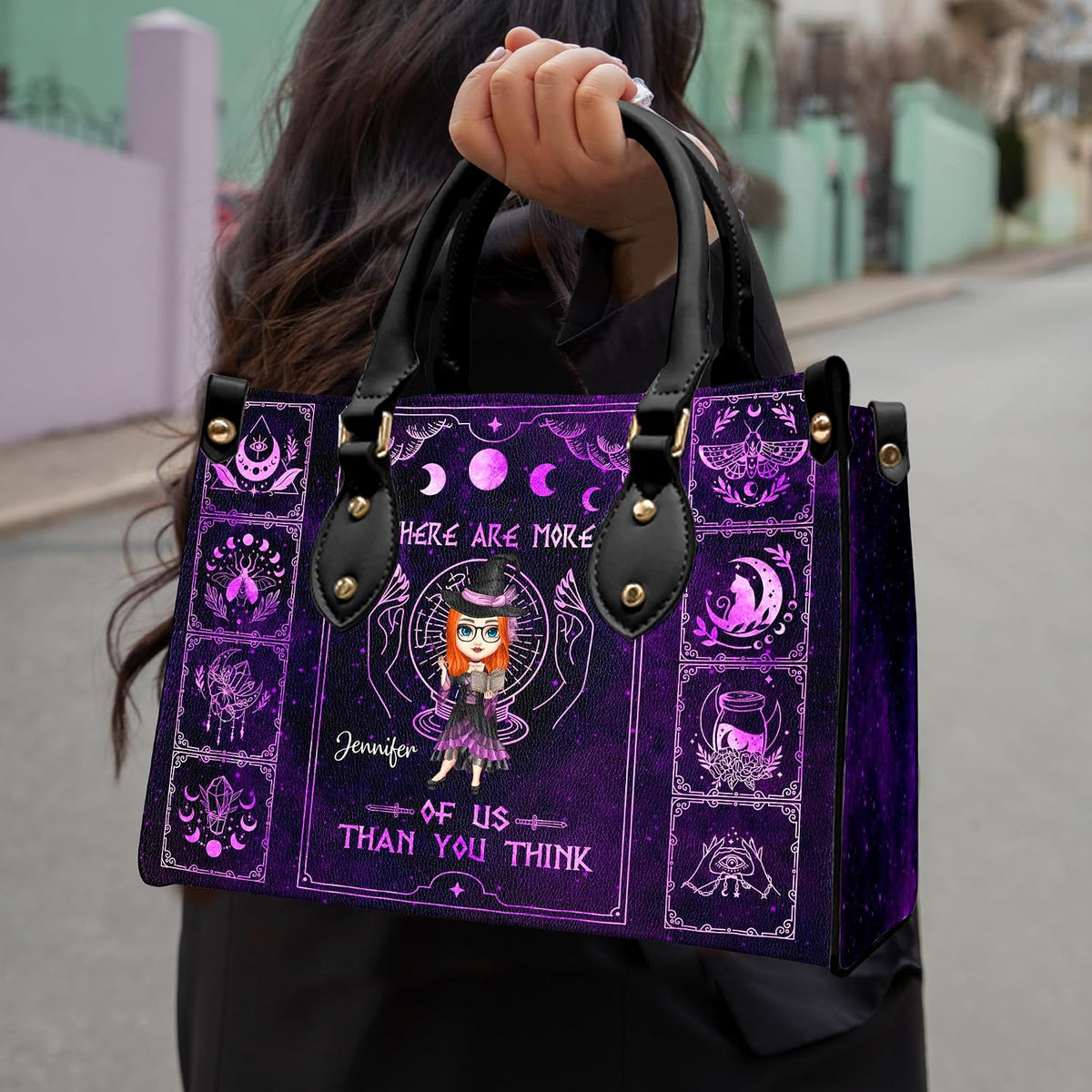 PREAUREUM "{split_values}" Personalized {collection_title} Leather Handbag