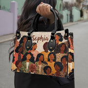 PREAUREUM "{split_values}" Personalized {collection_title} Leather Handbag