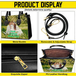 PREAUREUM "{split_values}" Personalized {collection_title} Leather Handbag