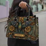 PREAUREUM "{split_values}" Personalized {collection_title} Leather Handbag