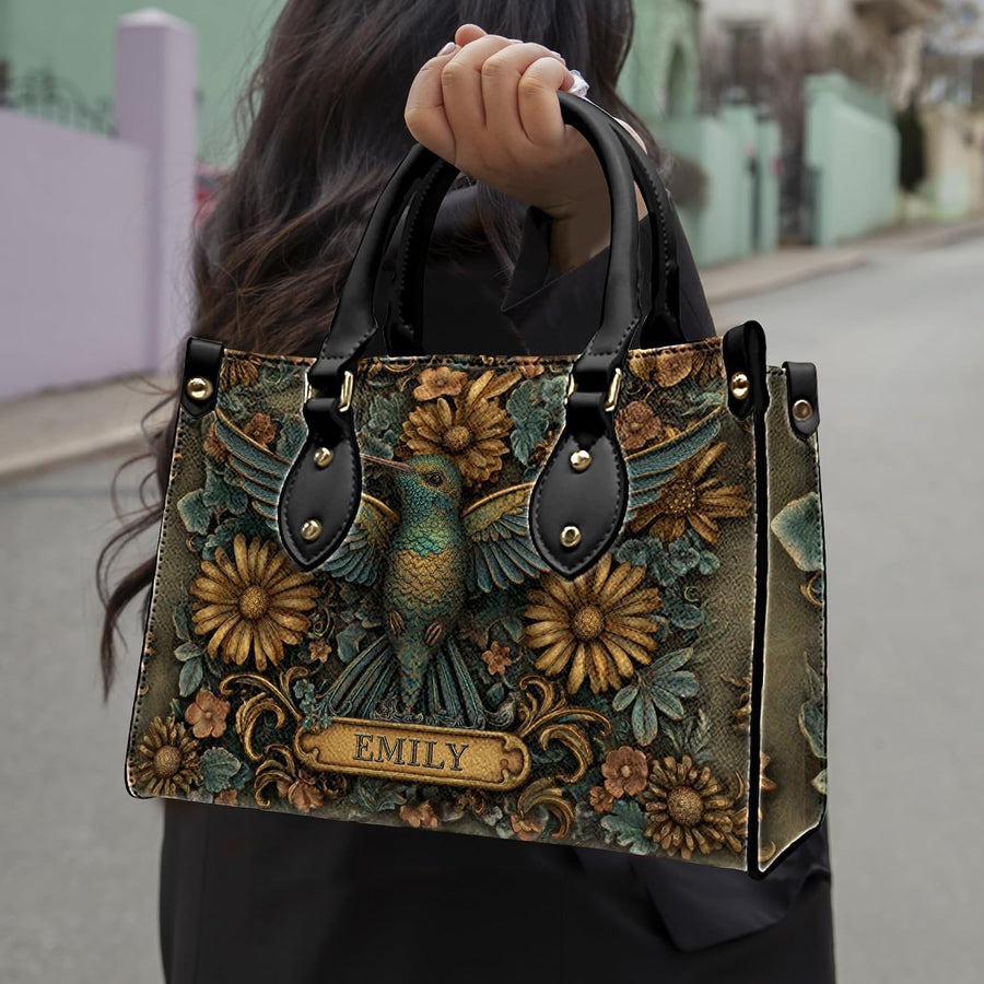 PREAUREUM "{split_values}" Personalized {collection_title} Leather Handbag