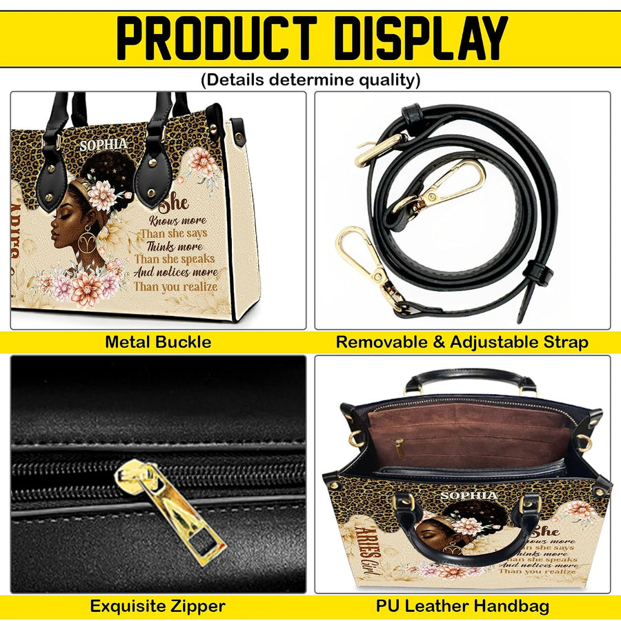 PREAUREUM "{split_values}" Personalized {collection_title} Leather Handbag