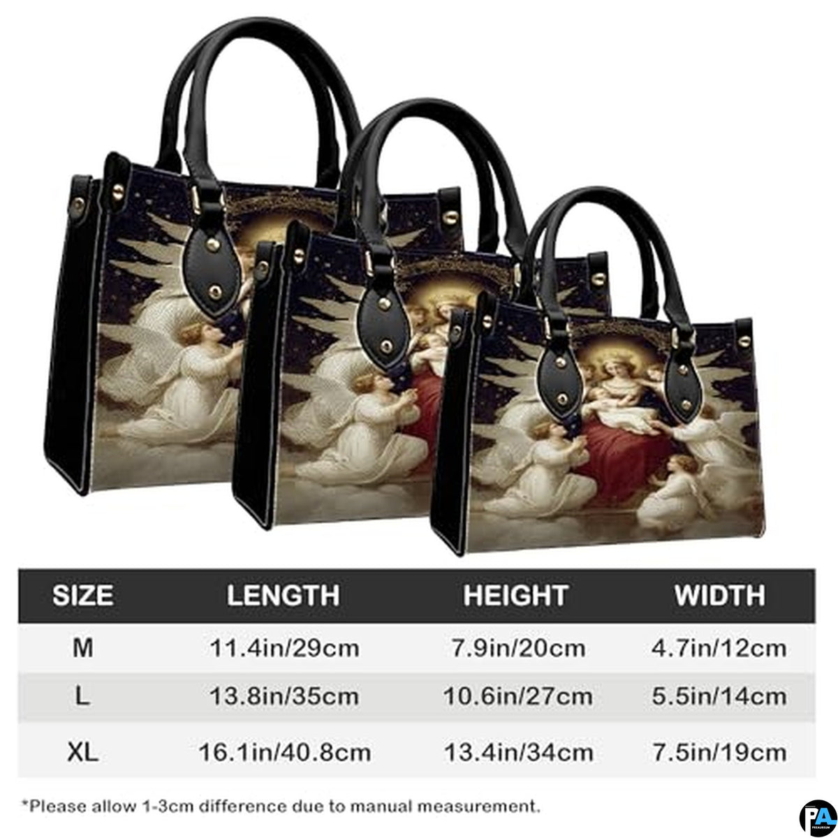 Custom Catholic Virgin Mary Leather Bag, Personalized Name Handbags and Purses for Christian Women Religious Bag Gifts