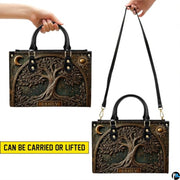Personalized Animal Leather Handbag – Custom Name Flowers with 2D Print with 3D Effect – Gift for Gramma, Mom, Daughter