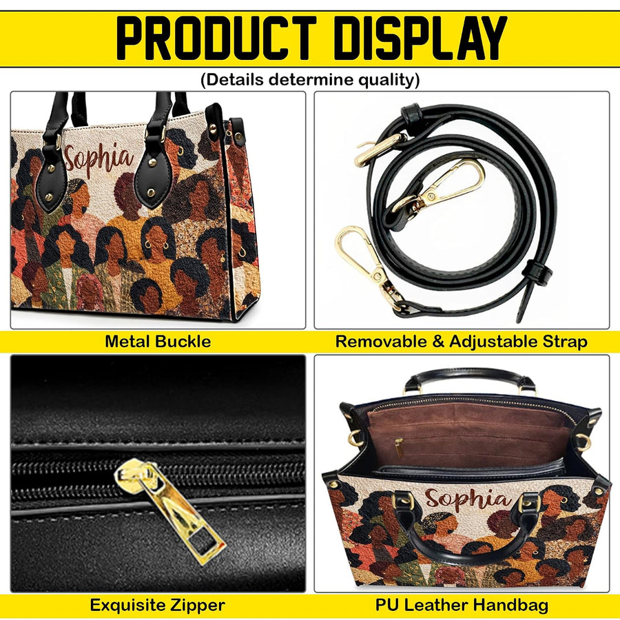 PREAUREUM "{split_values}" Personalized {collection_title} Leather Handbag