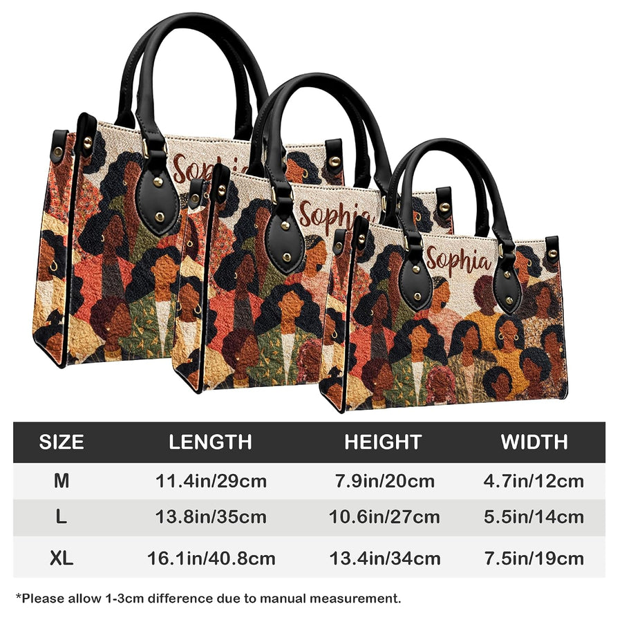 PREAUREUM "{split_values}" Personalized {collection_title} Leather Handbag