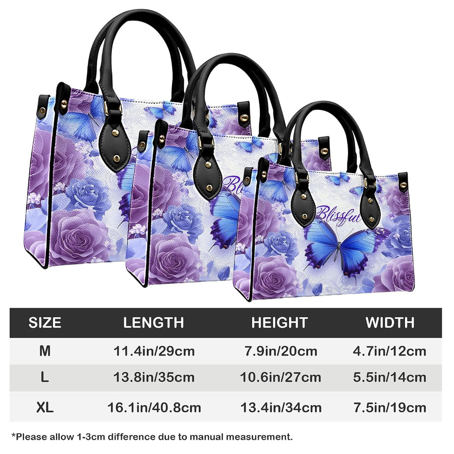 PREAUREUM "{split_values}" Personalized {collection_title} Leather Handbag