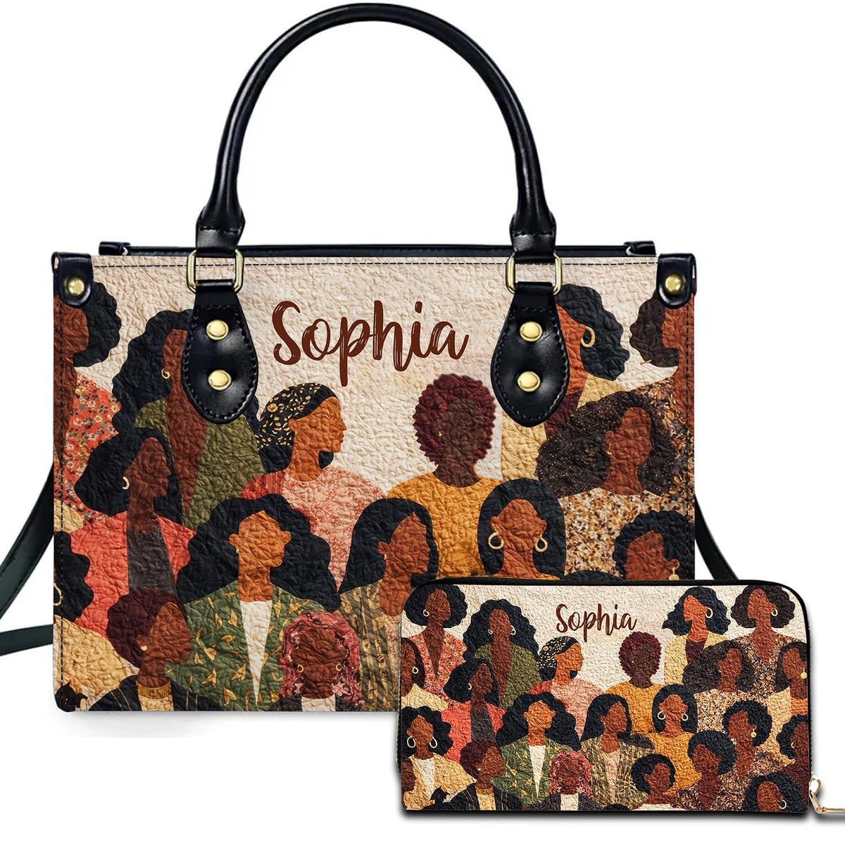 PREAUREUM "{split_values}" Personalized {collection_title} Leather Handbag
