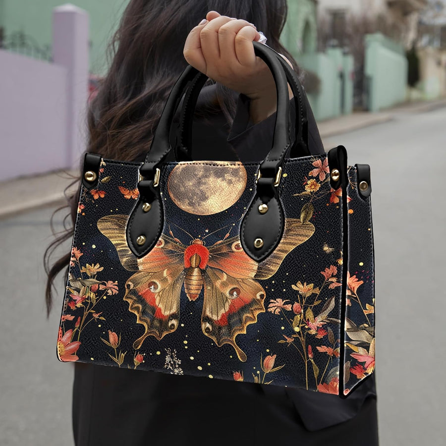 PREAUREUM "{split_values}" Personalized {collection_title} Leather Handbag
