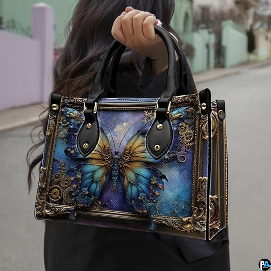 Personalized Steampunk Butterfly Ornate Frame Handbag