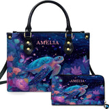 Celestial Sea Turtle Handbag & Matching Wallet Set