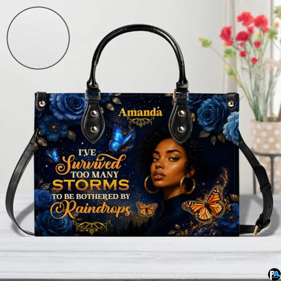 Personalized African American Leather Bag, African Purse, Gifts for Black Girl Women, Black History Handbags