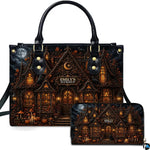 Personalized Witch Leather Bags, Halloween Purses For Women, Witch Art Bag, Spooky Halloween Purses, Holiday Gifts