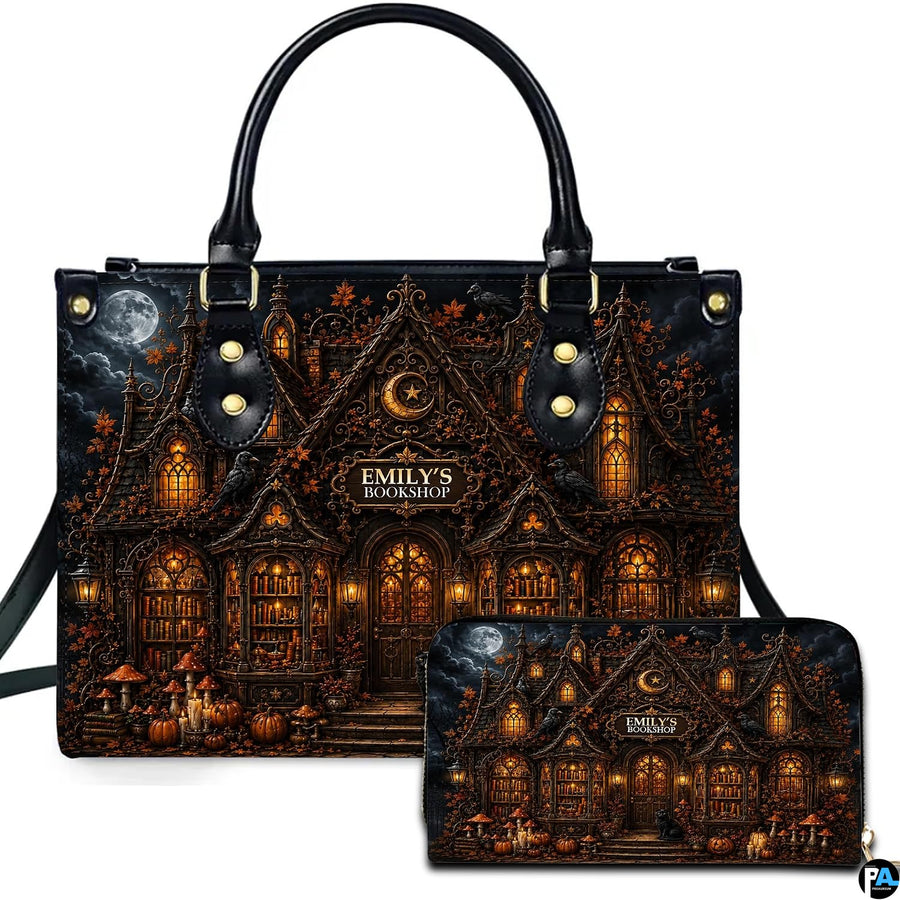 Personalized Witch Leather Bags, Halloween Purses For Women, Witch Art Bag, Spooky Halloween Purses, Holiday Gifts