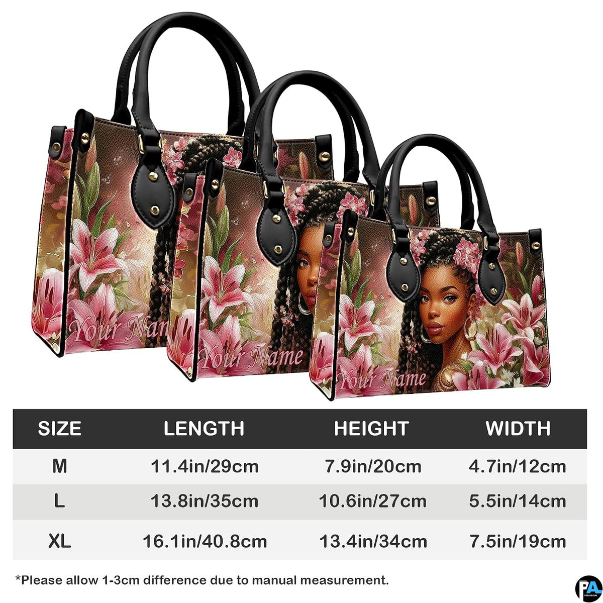 Proportional graphic showcase presenting the floral portrait piece in three dimensional scales.