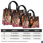 Proportional graphic showcase presenting the floral portrait piece in three dimensional scales.