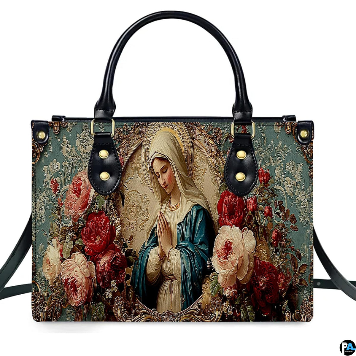 Lifestyle perspective highlighting shoulder carry of the Marian handbag with crossbody strap.