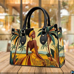 Personalized Black Women Leather Bag, Custom Name African Purses and Handbags Gifts for Mom Birthday Christmas Mothers Day