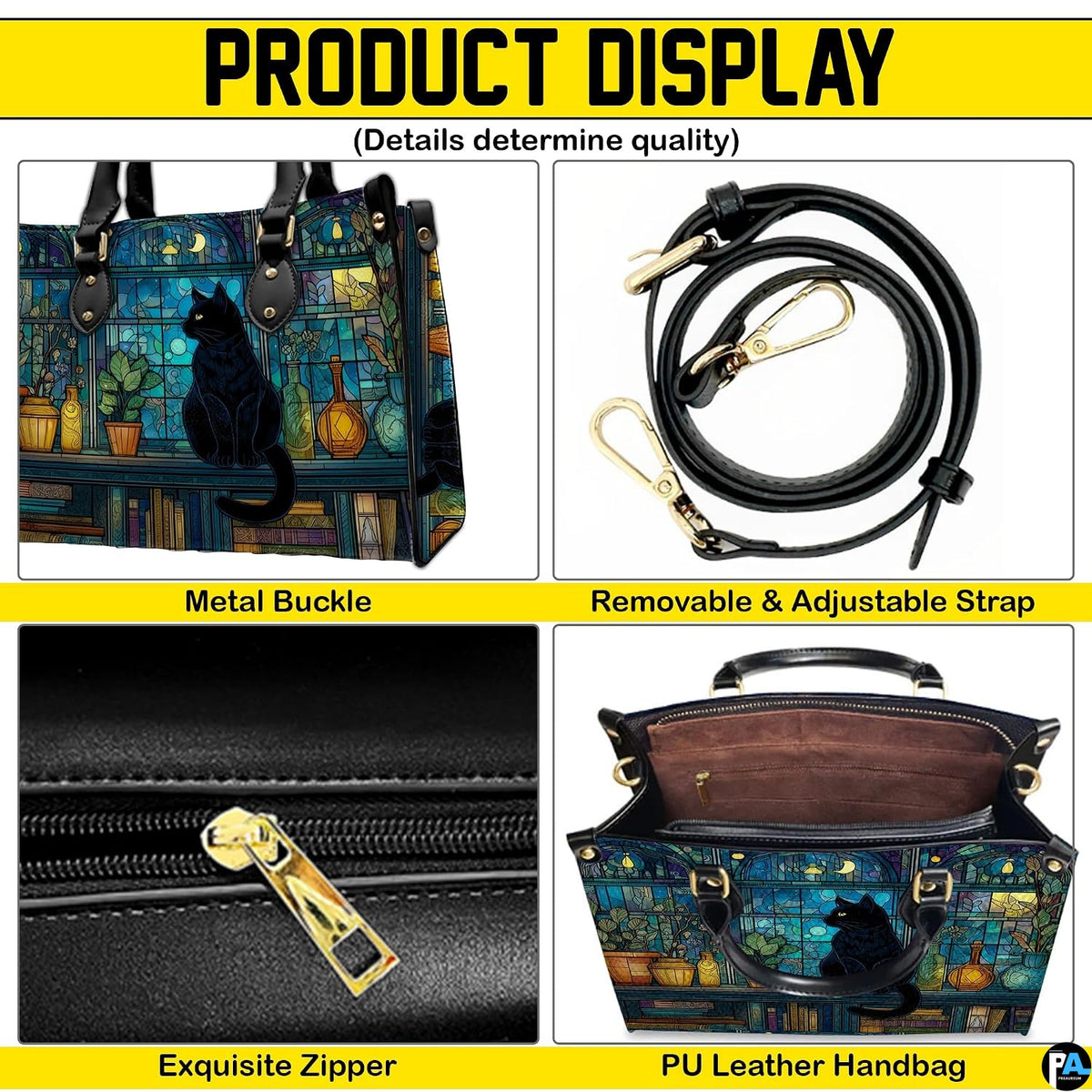 Feature breakdown graphic highlighting distinct visual elements and aesthetic finishing.