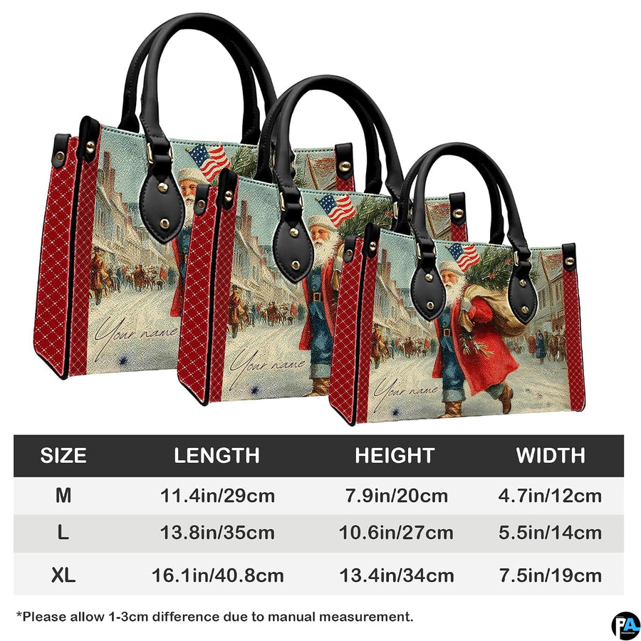 Interior compartment of the handbag arranged for everyday essentials.