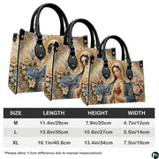 Handbag sizing diagram illustrating medium, large, and extra-large dimensions