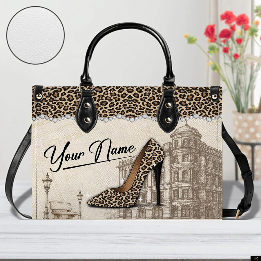 PREAUREUM "{split_values}" Personalized {collection_title} Leather Handbag