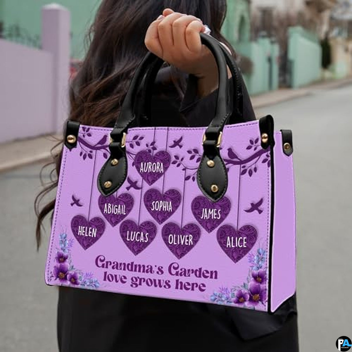 Personalized Bird Flower personalized family garden Handbag