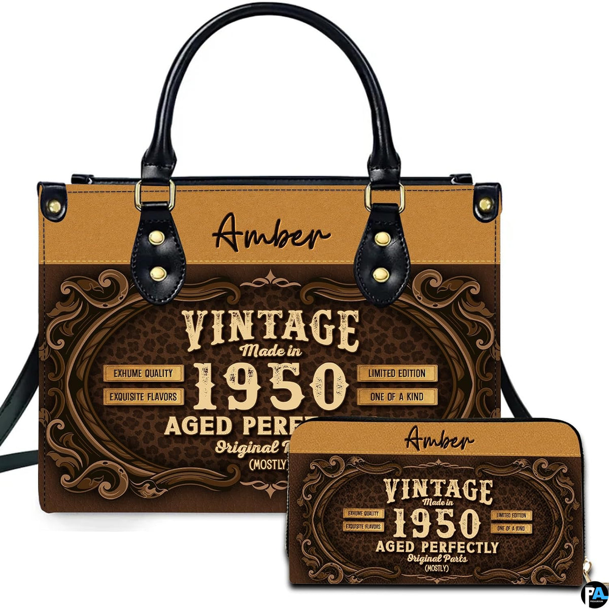 Personalized Black Women Leather Bag, Custom Name African Purses and Handbags Gifts for Mom Birthday Christmas Mothers Day