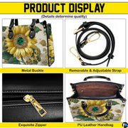 Matching zippered wallet companion featuring jeweled sunflower and emerald centerpiece