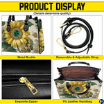 Matching zippered wallet companion featuring jeweled sunflower and emerald centerpiece