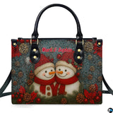 Snowman Couple Holiday Handbag and Wallet Set