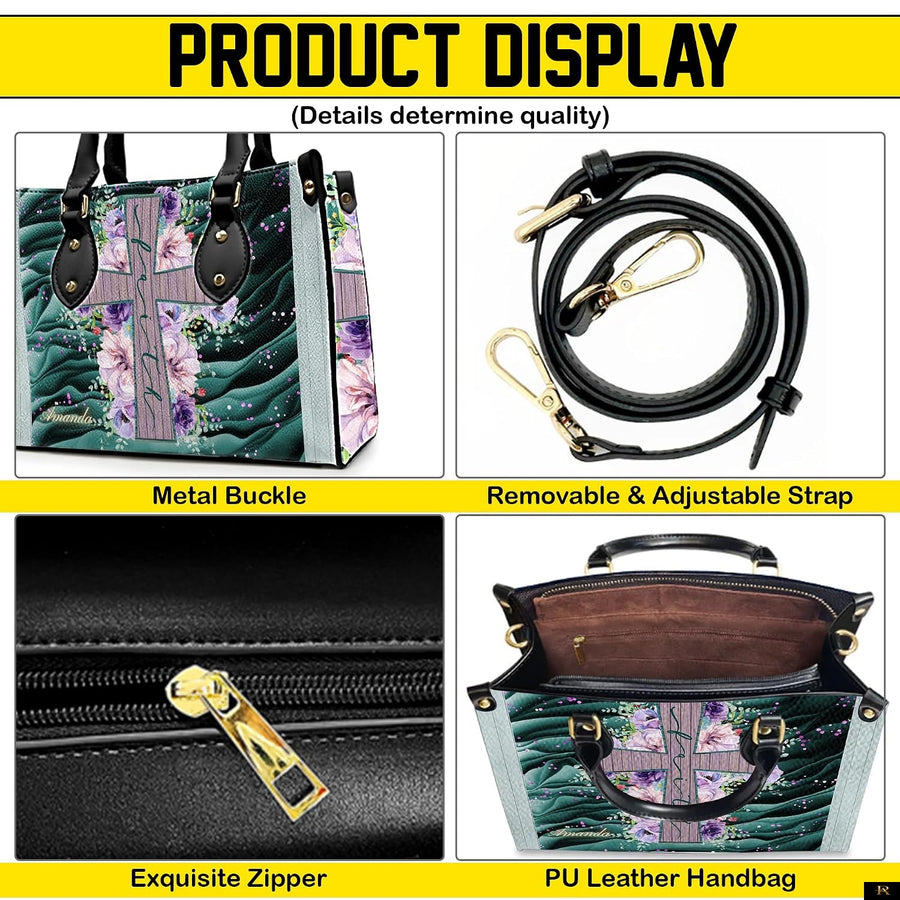 PREAUREUM "{split_values}" Personalized {collection_title} Leather Handbag