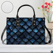 Personalized Fantasy Blue Dragon Scale Handbag for Dragon Lovers Gift