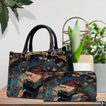 Black Cat Leather Bag – Vintage Cat Art Handbag, Stylish Animal-Themed Purse, Unique Gift for Cat Lovers