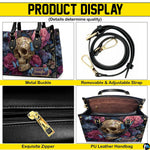 Four-panel showcase illustrating design details, hardware, and interior layout.