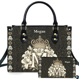 Crowned Monogram M Lily Floral Handbag and Wallet Set
