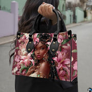 Personalized Black Women Leather Bag, Custom Name African Purses and Handbags Gifts for Mom Birthday Christmas Mothers Day