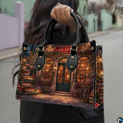 Dual presentation demonstrating handheld carrying via top handles and shoulder display mode for the accessory pairing