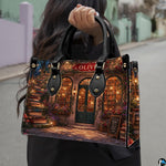 Dual presentation demonstrating handheld carrying via top handles and shoulder display mode for the accessory pairing