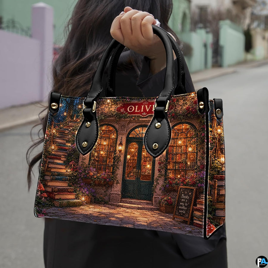 Dual presentation demonstrating handheld carrying via top handles and shoulder display mode for the accessory pairing