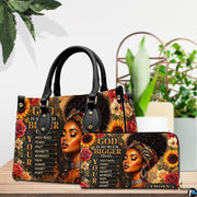 Tabletop presentation showing the sunflower portrait artwork and matching accessory near potted plants.