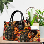 Tabletop presentation showing the sunflower portrait artwork and matching accessory near potted plants.