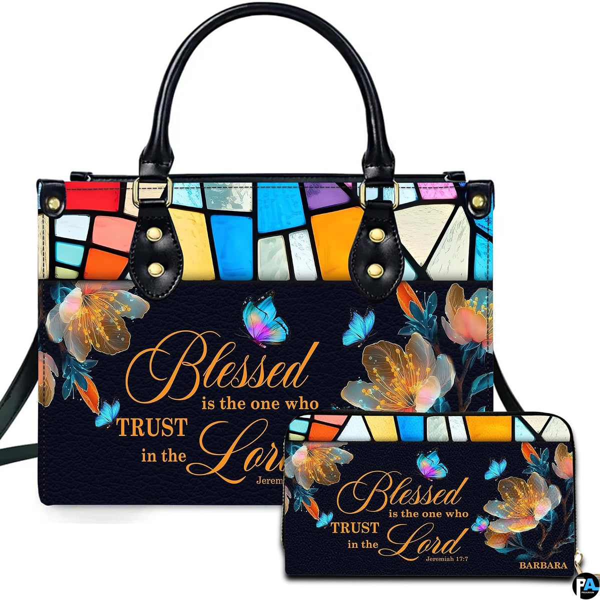 Personalized Christian Leather Handbag, Jesus Christian Tote Bag, Bible Purse, Religious Bags Gift for Mom, Women