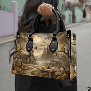 Frontal presentation highlighting the haunted church art design on the primary accessory silhouette.