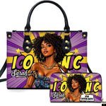 PREAUREUM "{split_values}" Personalized {collection_title} Leather Handbag