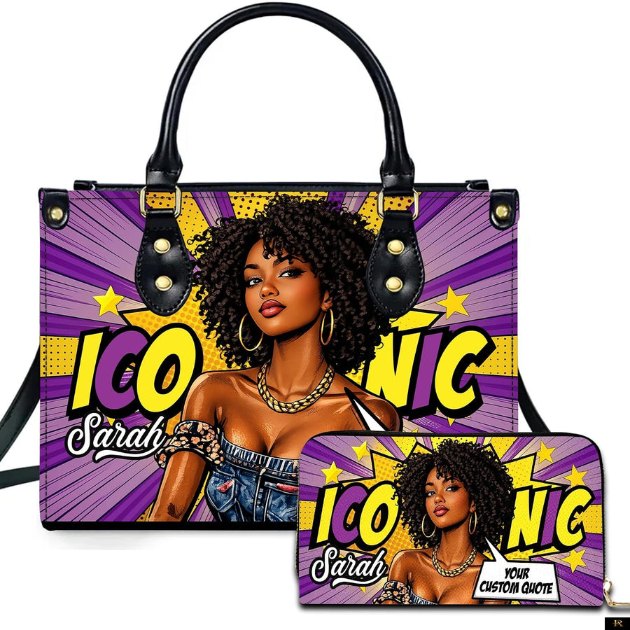 PREAUREUM "{split_values}" Personalized {collection_title} Leather Handbag